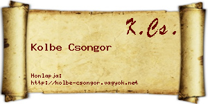Kolbe Csongor névjegykártya